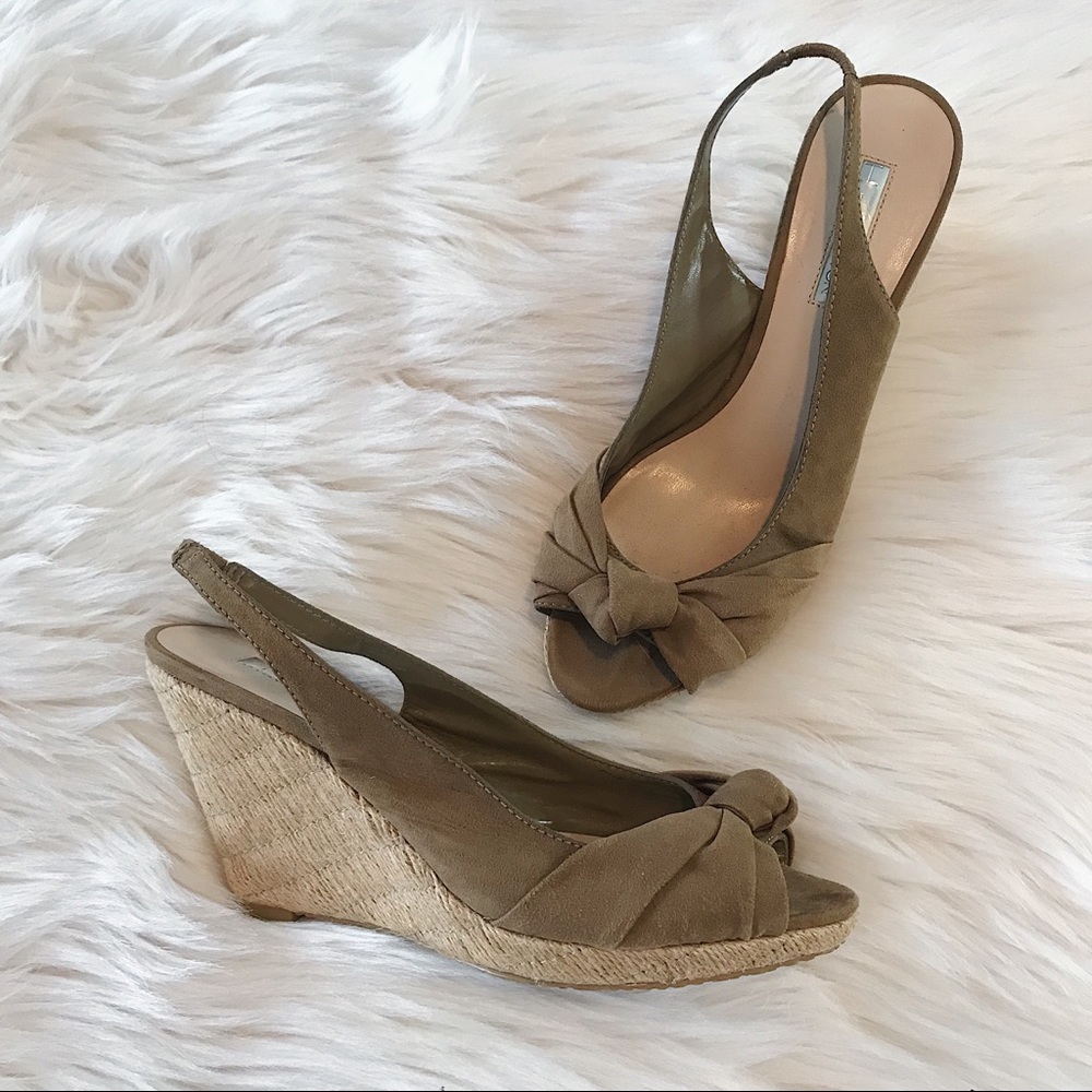 H by Halston Tan Slingback Wedges